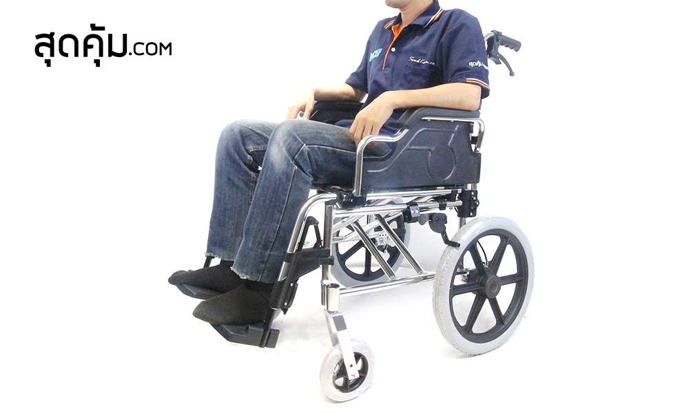 สุดคุ้ม รถเข็นผู้สูงอายุ อลูมิเนียมอัลลอยด์ พับได้ ล้อ 16 นิ้ว รุ่น 907