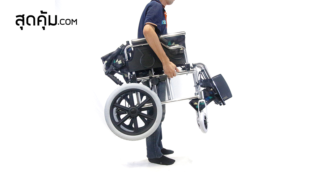 สุดคุ้ม รถเข็นผู้สูงอายุ อลูมิเนียมอัลลอยด์ พับได้ ล้อ 16 นิ้ว รุ่น 907