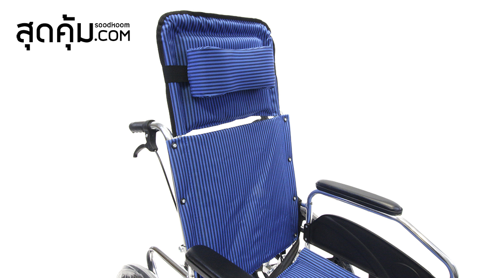 รถเข็นผู้ป่วยและคนชรา อลูมิเนียมอัลลอย แบบปรับนอน รุ่น Bed Blue