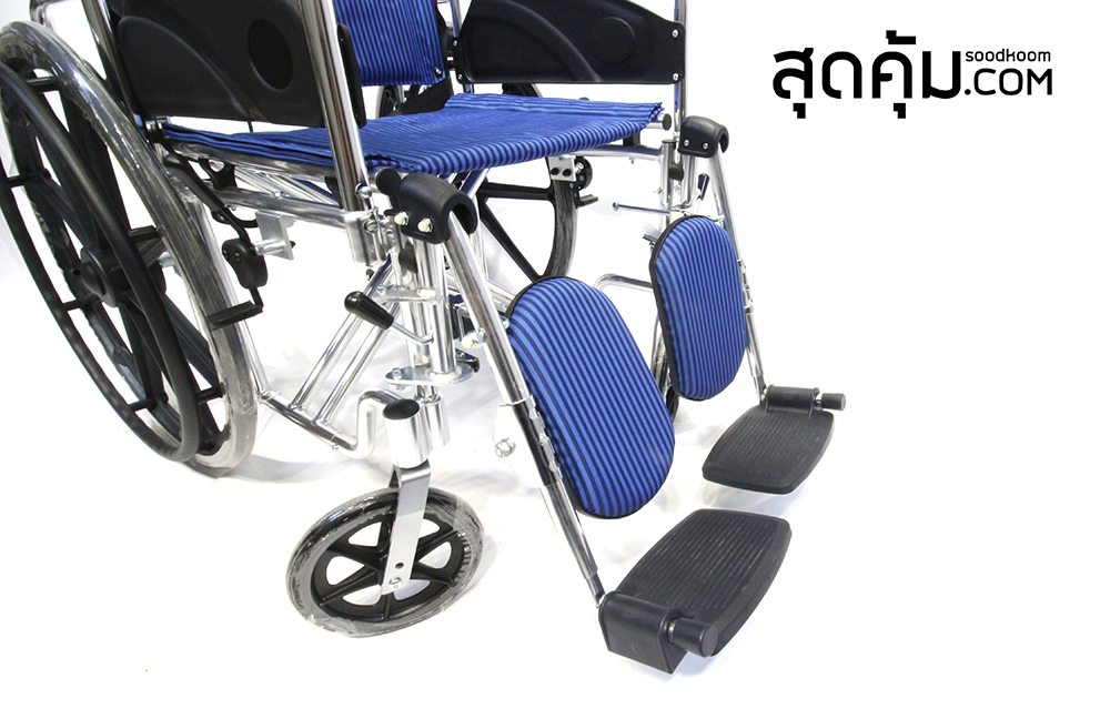 รถเข็นผู้ป่วยและคนชรา อลูมิเนียมอัลลอย แบบปรับนอน รุ่น Bed Blue