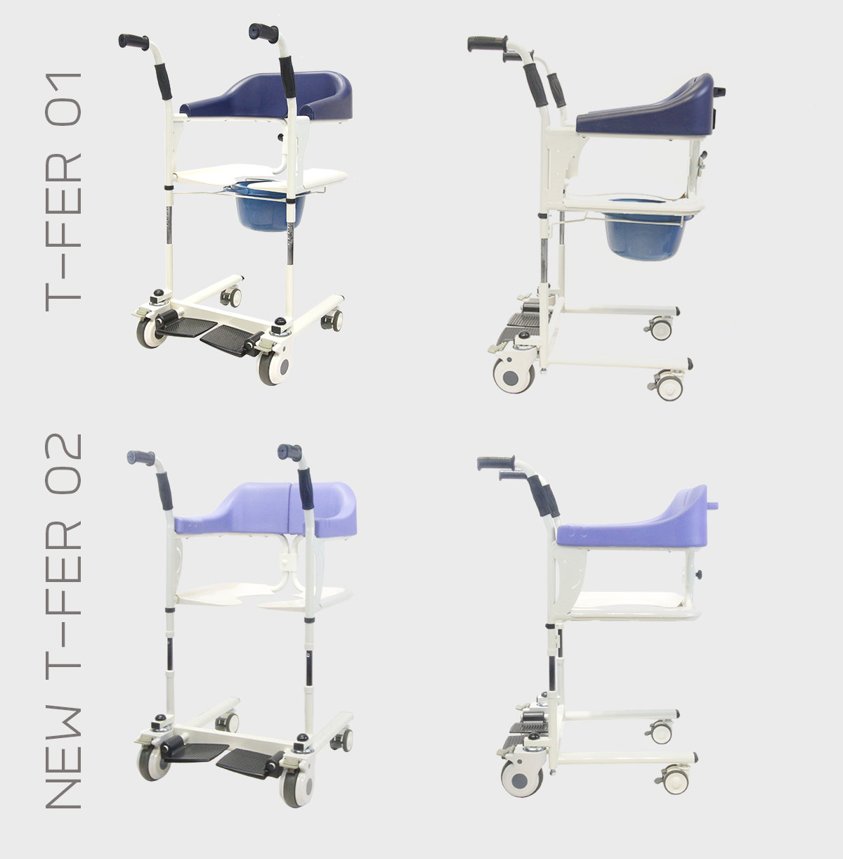 รถเข็นเคลื่อนย้าย พยุงผู้ป่วย นั่งถ่าย อเนกประสงค์ NEW T-Fer-02 (นิว-ที-เฟอร์-ซีโร่ทู)