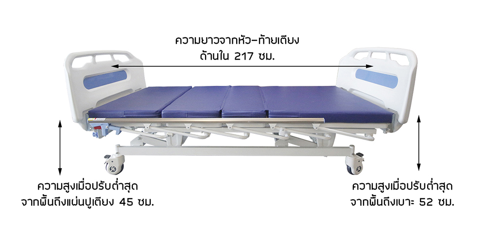 โต๊ะกินข้าว เตียงผู้ป่วย 3 ไกร์มือหมุน รุ่น SK-CDL